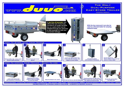 Used DUUO Folding Camping / Luggage / Baggage Trailer 