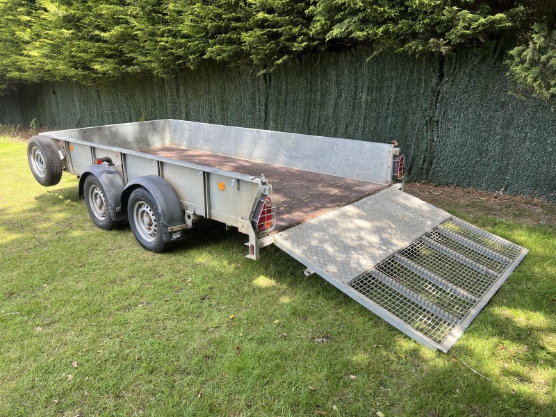 Used Ifor Williams GD126G general duty trailer with full-width loading ramp and spare wheel fully serviced and ready for sale