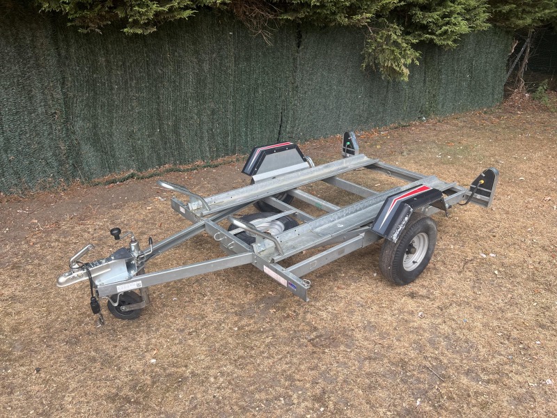 Used 2025 Erde CH451 Double Motorbike Trailer for Sale with Twin Bike Channels and Loading Ramp