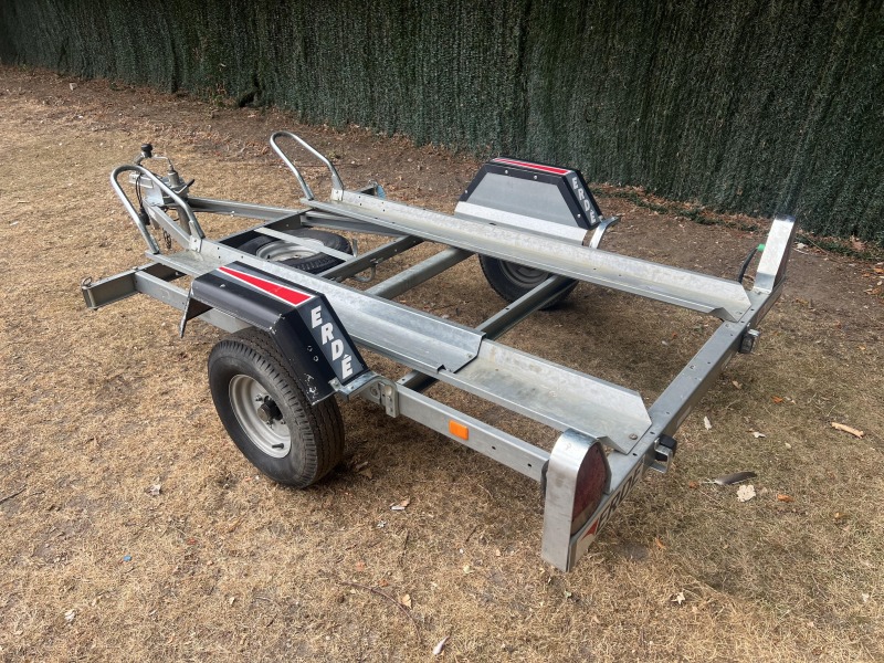 Used 2025 Erde CH451 Double Motorbike Trailer for Sale with Twin Bike Channels and Loading Ramp