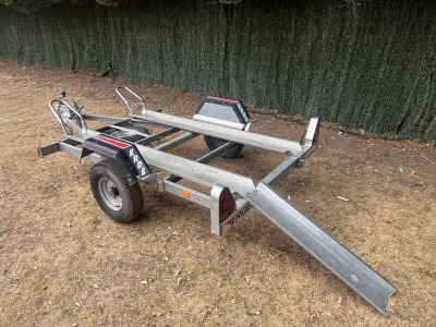 Used 2025 Erde CH451 Double Motorbike Trailer for Sale with Twin Bike Channels and Loading Ramp