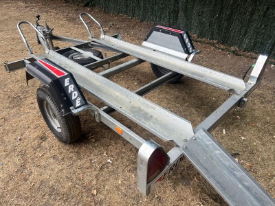 Used 2025 Erde CH451 Double Motorbike Trailer for Sale with Twin Bike Channels and Loading Ramp