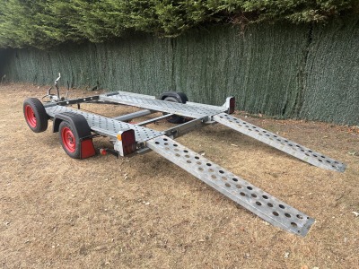 Used 2017 Woodford Small Car Transporter Trailer with Loading Ramps for Sale