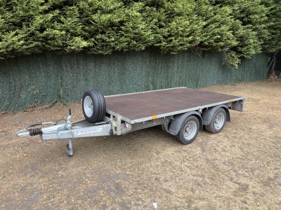 Used 2018 Ifor Williams LM105G Twin Axle Flatbed Trailer for Sale with Spare Wheel
