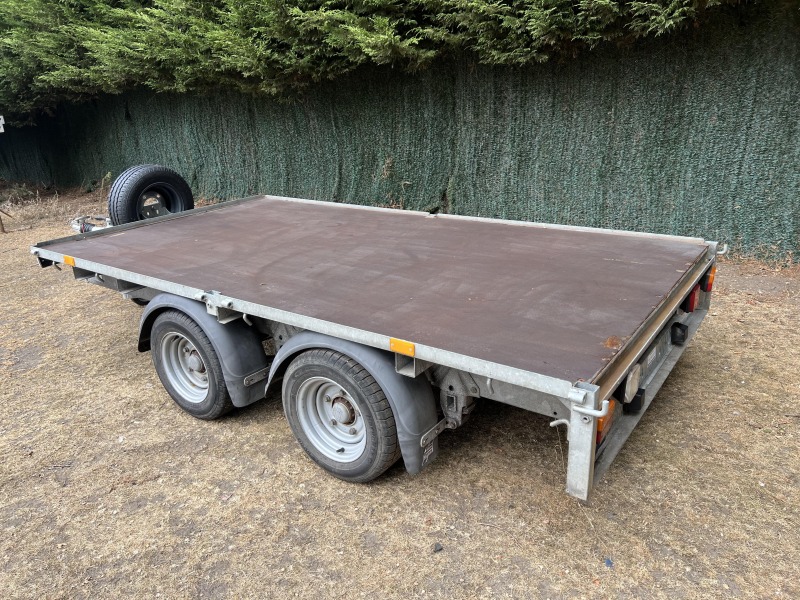 Used 2018 Ifor Williams LM105G Twin Axle Flatbed Trailer for Sale with Spare Wheel
