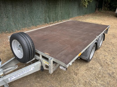 Used 2018 Ifor Williams LM105G Twin Axle Flatbed Trailer for Sale with Spare Wheel