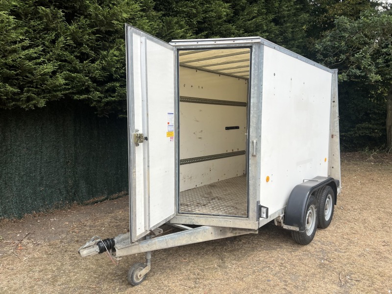 Used 2005 Ifor Williams BV85G Twin Axle Box Van Enclosed Trailer for Sale with Rear Ramp and Barn Doors
