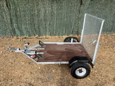 Used Baroni Martin mobility scooter trailer with full-width loading ramp