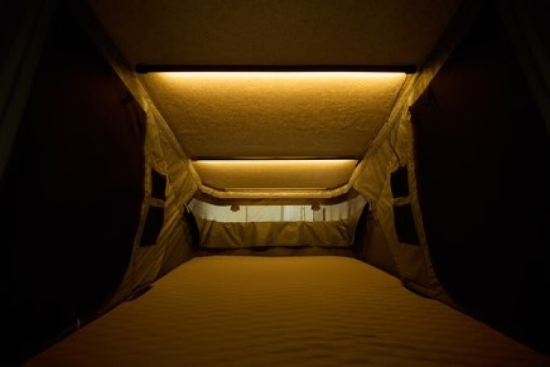 Thule Widesky roof top tent LED internal lighting on mattress