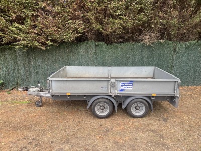 Used 2021 Ifor Williams LM105G flatbed trailer with drop sides and 8ft loading ramps