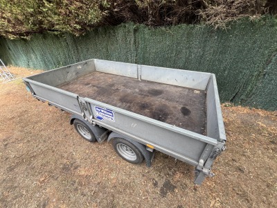 Used 2021 Ifor Williams LM105G flatbed trailer with drop sides and 8ft loading ramps