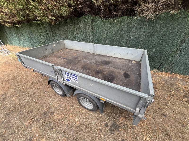 Used 2021 Ifor Williams LM105G flatbed trailer with drop sides and 8ft loading ramps