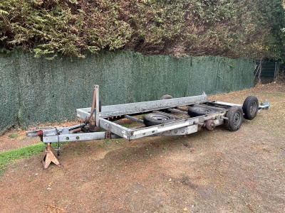 Trade sale 16ft tiltbed car transporter trailer project requiring axles, wheels, tyres and lights