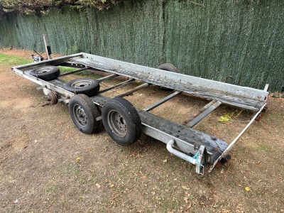 Trade sale 16ft tiltbed car transporter trailer project requiring axles, wheels, tyres and lights