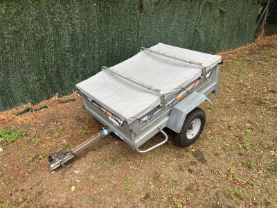 Used Erde 142 camping trailer with soft PVC cover, roof rack and spare wheel at GT Towing