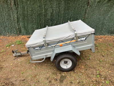 Used Erde 142 camping trailer with soft PVC cover, roof rack and spare wheel at GT Towing
