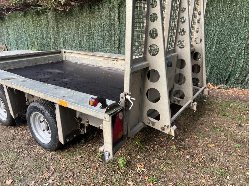 Used Ifor Williams GX106G 3500kg plant trailer with full-width reinforced loading ramp at GT Towing