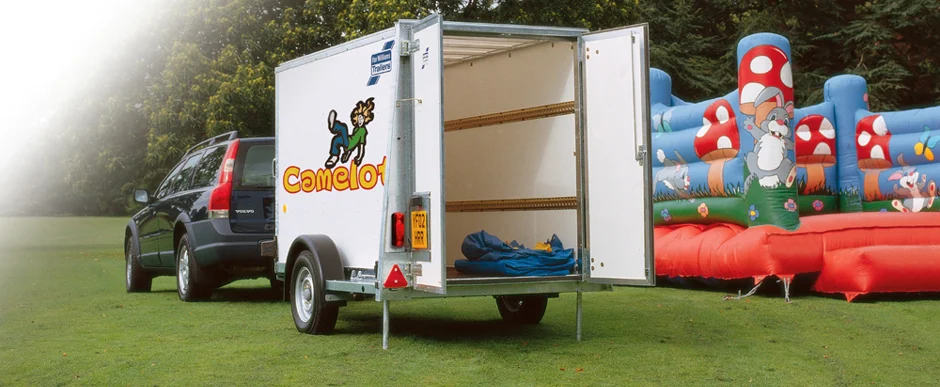 Ifor Williams braked Box Van trailer in use