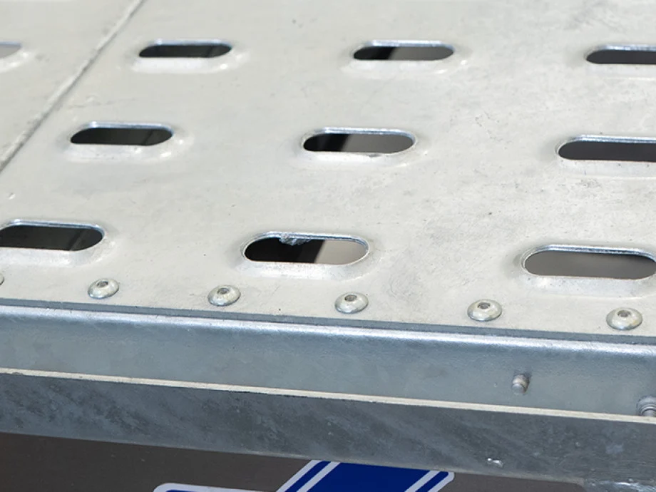 Lashing points on the Ifor Williams CTX208 trailer bed