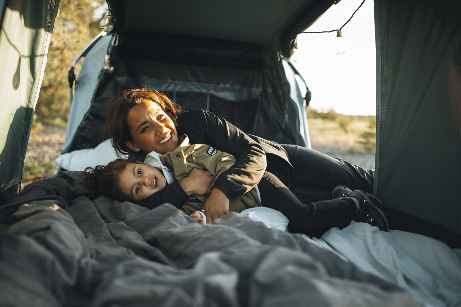 Inside the Thule Outset Towbar Tent