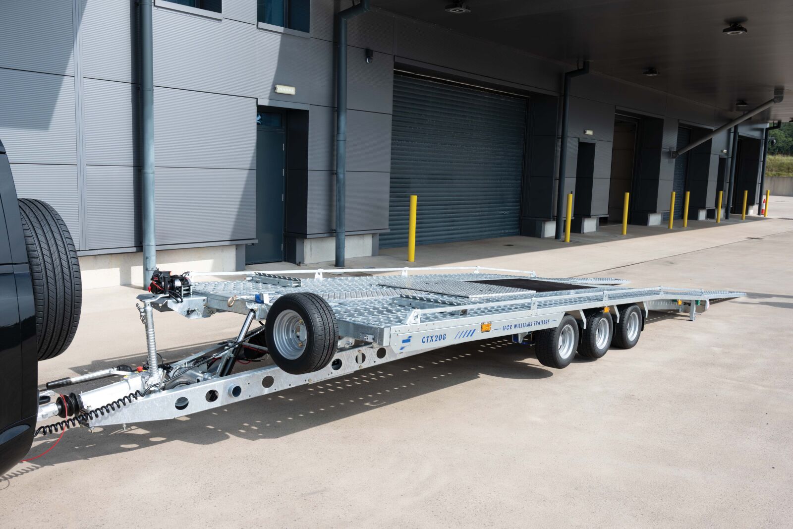 Ifor Williams CTX208 car transporter carrying a performance car