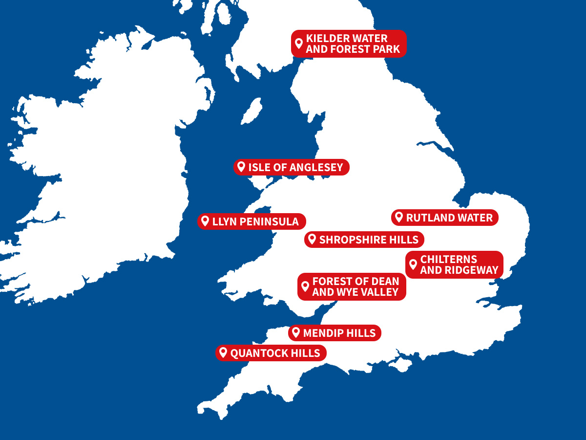 UK map of wild card escapes worth packing the car for